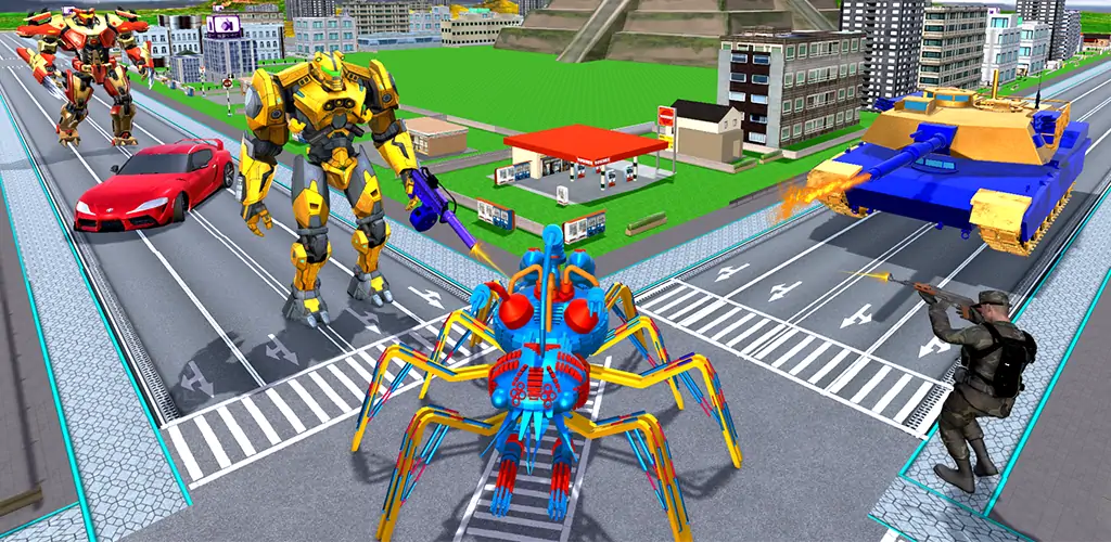 Download Spider Robots Transformer 3D [MOD, Unlimited coins] + Hack [MOD, Menu] for Android