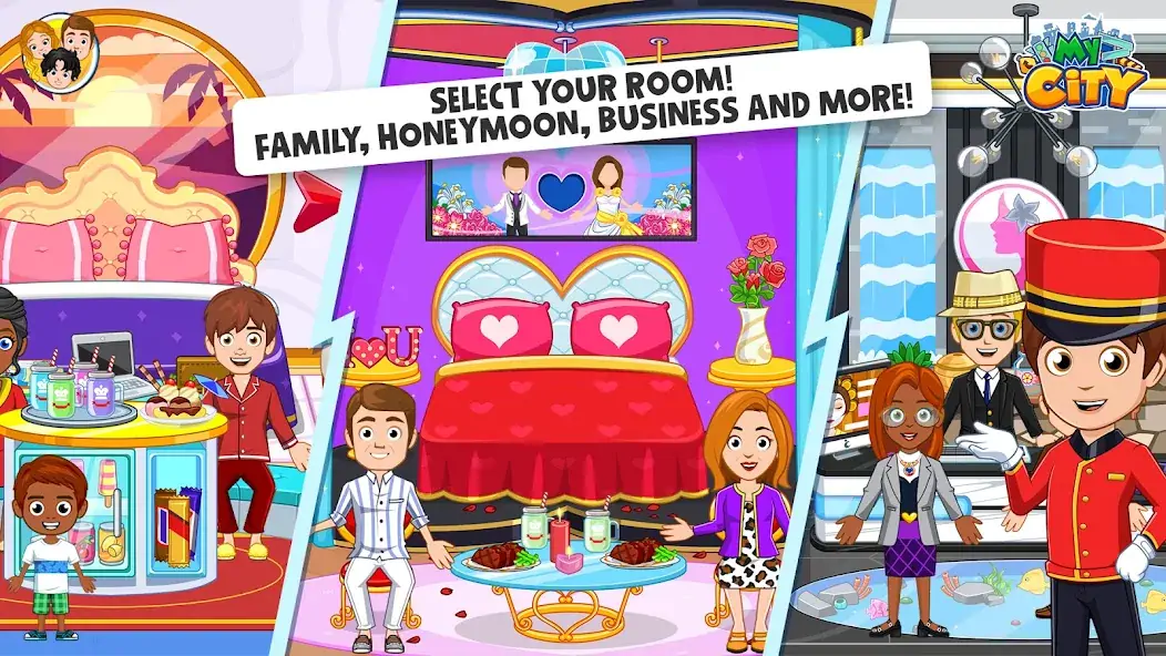 Download My City : Hotel [MOD, Unlimited money/gems] + Hack [MOD, Menu] for Android