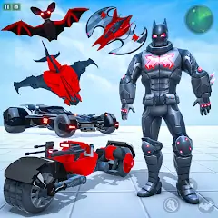 Download Bat Hero Man Game : Robot Game [MOD, Unlimited money/coins] + Hack [MOD, Menu] for Android
