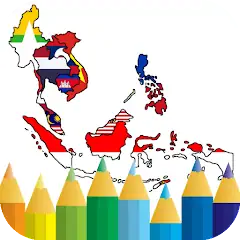 coloring southeast asia flag