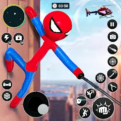 Download Flying Stickman Rope Hero Game [MOD, Unlimited coins] + Hack [MOD, Menu] for Android