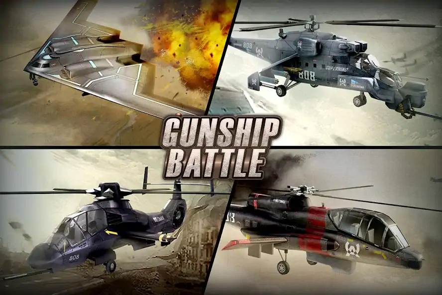 Download GUNSHIP BATTLE: Helicopter 3D [MOD, Unlimited money/gems] + Hack [MOD, Menu] for Android