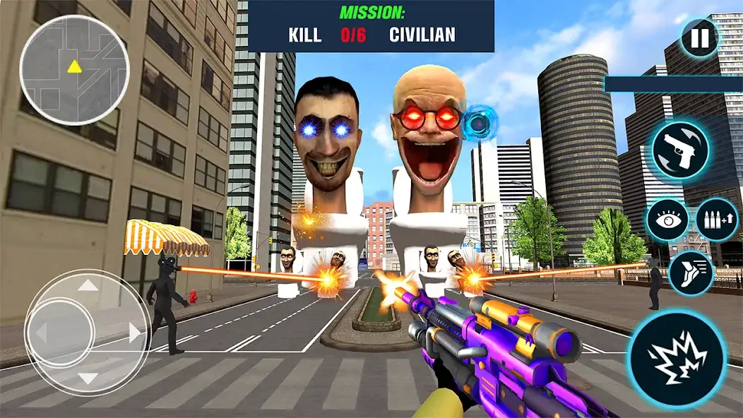 Download Toilet Shooter FPS: Mafia City [MOD, Unlimited money] + Hack [MOD, Menu] for Android
