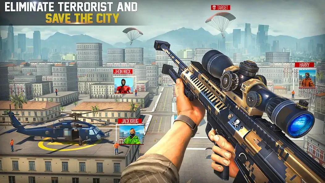 Download Sniper Shooting Gun Games 3D [MOD, Unlimited money/gems] + Hack [MOD, Menu] for Android