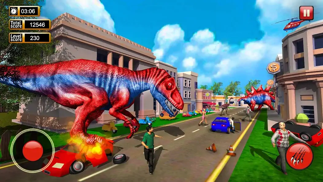 Download Dinosaur Games City Rampage [MOD, Unlimited money] + Hack [MOD, Menu] for Android