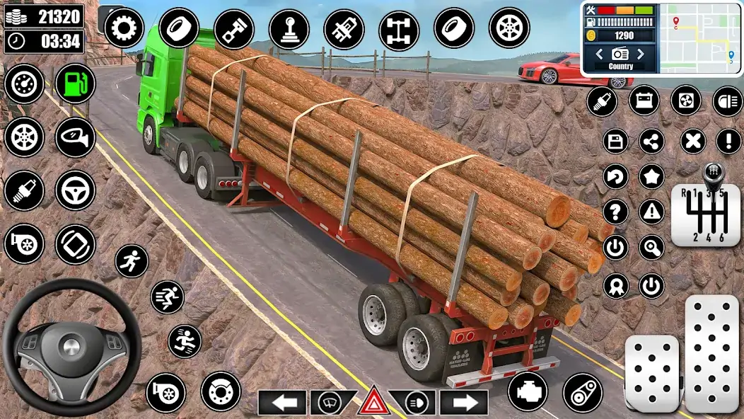 Download Log Transporter Truck Driving [MOD, Unlimited coins] + Hack [MOD, Menu] for Android