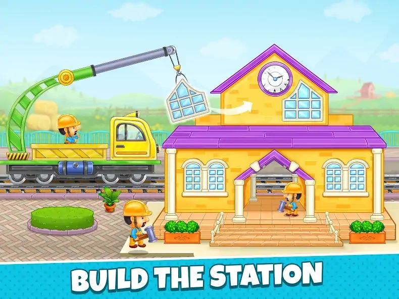 Download Kids Train Game: Build Station [MOD, Unlimited money/gems] + Hack [MOD, Menu] for Android