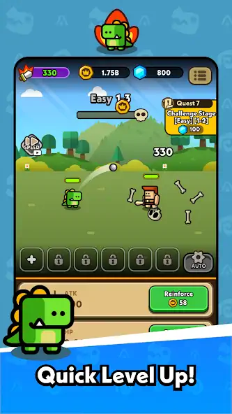 Download Hero Dino: Idle RPG [MOD, Unlimited coins] + Hack [MOD, Menu] for Android