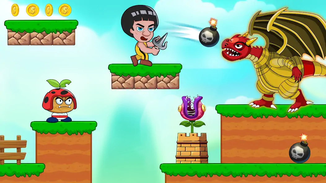 Download Super Lee Bros: Run & Fighting [MOD, Unlimited coins] + Hack [MOD, Menu] for Android