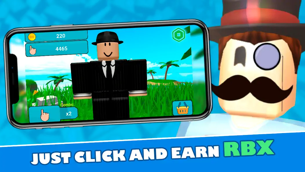 Download RoClicker - Robux [MOD, Unlimited coins] + Hack [MOD, Menu] for Android