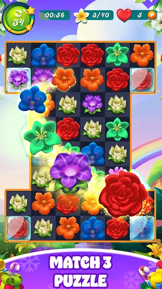 Download Bloom Rose - Match 3 Puzzles [MOD, Unlimited money] + Hack [MOD, Menu] for Android