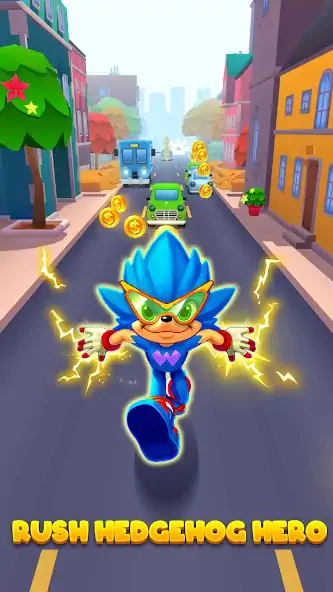 Download Hedgehog 3D Blue Run [MOD, Unlimited money] + Hack [MOD, Menu] for Android