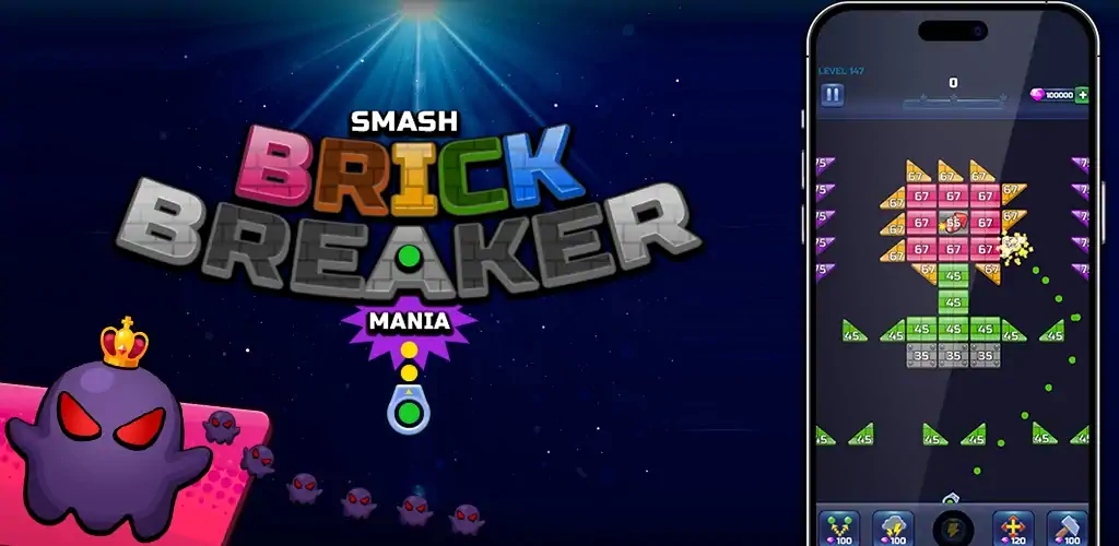 Download Smash Brick Breaker Mania [MOD, Unlimited money/gems] + Hack [MOD, Menu] for Android