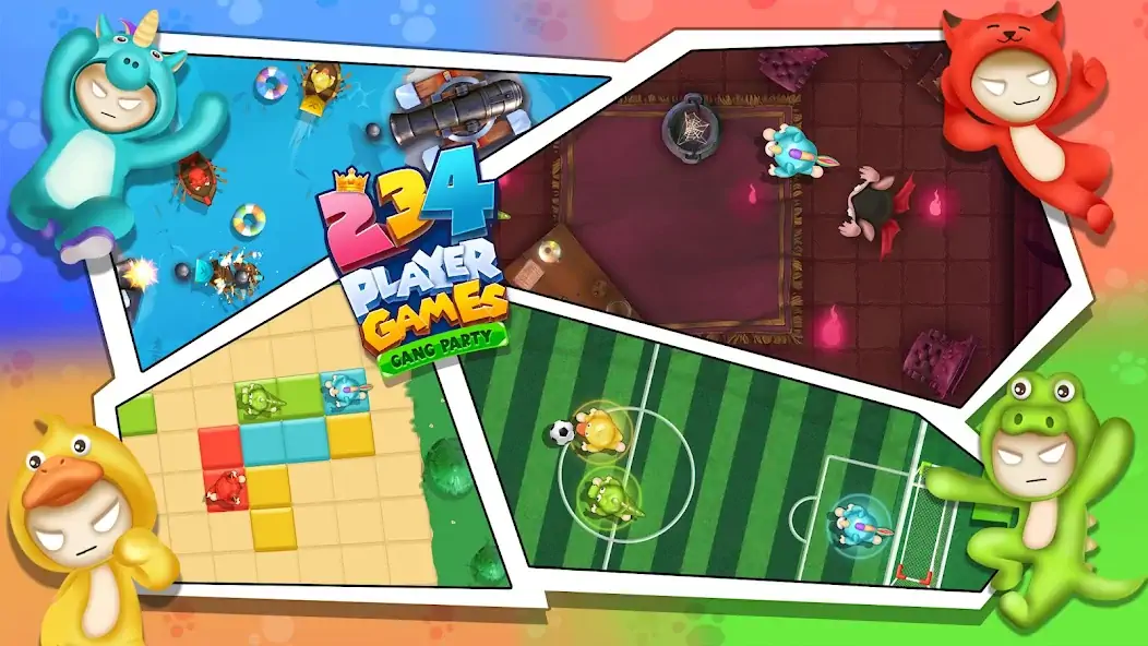 Download 2 3 4 Player Games: Gang Party [MOD, Unlimited money/gems] + Hack [MOD, Menu] for Android