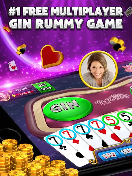 Download Gin Rummy Plus [MOD, Unlimited coins] + Hack [MOD, Menu] for Android