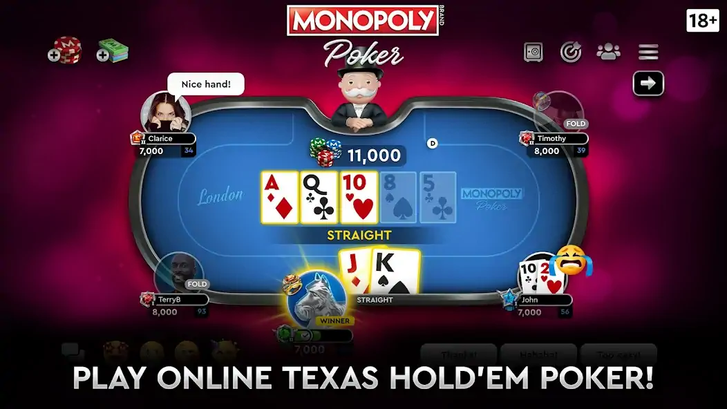 Download MONOPOLY Poker - Texas Holdem [MOD, Unlimited money/coins] + Hack [MOD, Menu] for Android