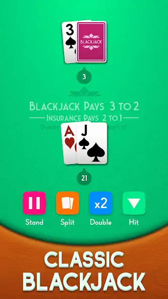 Download Blackjack 21:Casino Card Game [MOD, Unlimited coins] + Hack [MOD, Menu] for Android