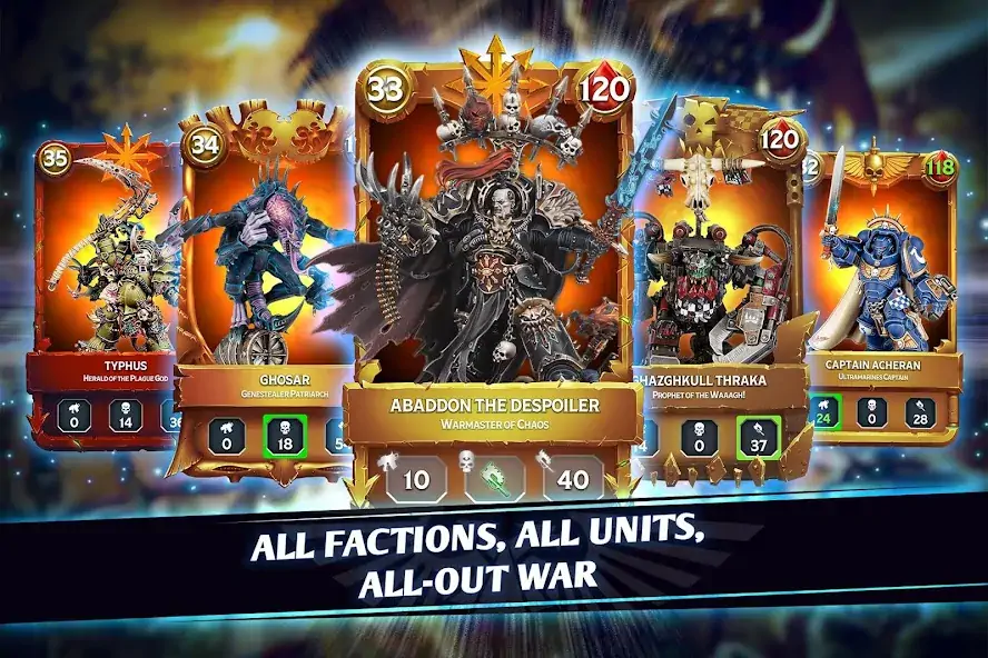 Download Warhammer Combat Cards - 40K [MOD, Unlimited money/gems] + Hack [MOD, Menu] for Android