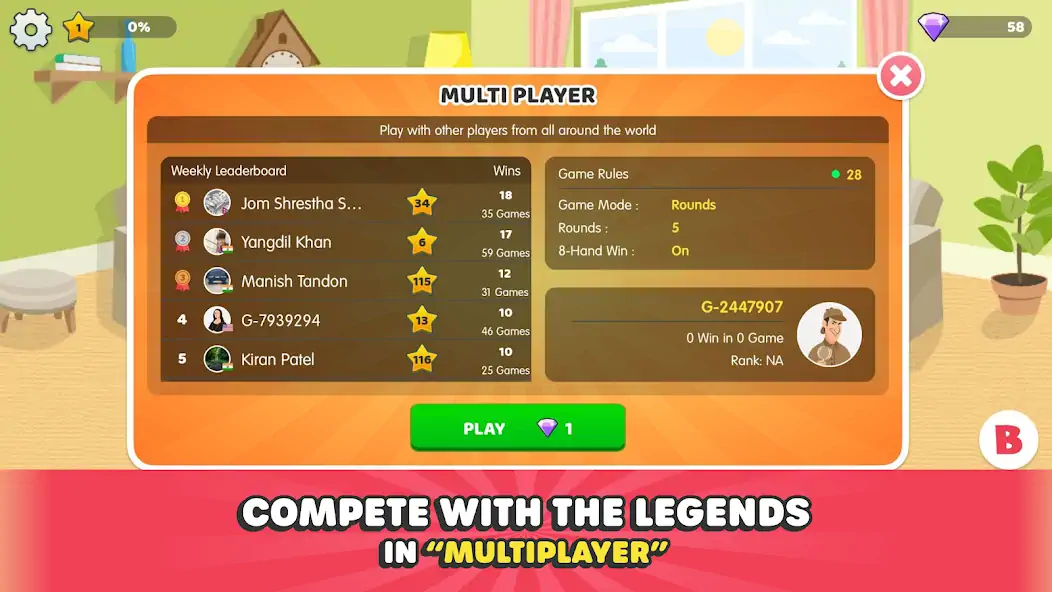 Download Callbreak Legend by Bhoos [MOD, Unlimited money] + Hack [MOD, Menu] for Android