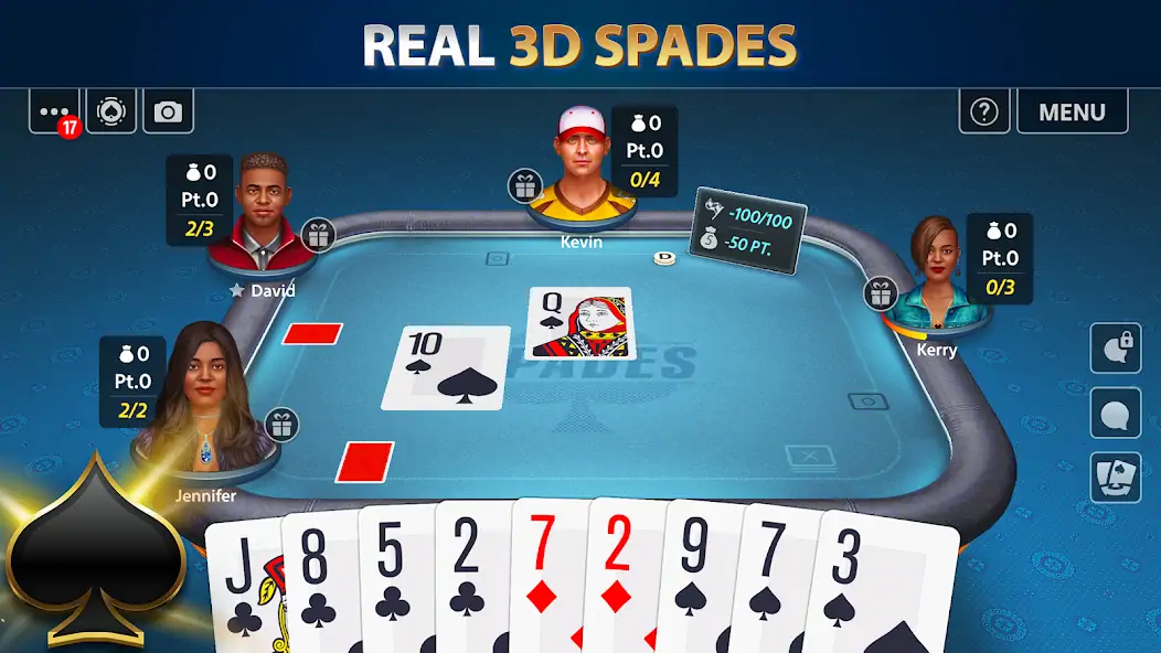 Download Spades by Pokerist [MOD, Unlimited money/gems] + Hack [MOD, Menu] for Android