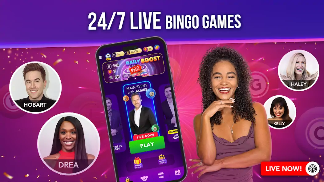 Download Live Play Bingo: Real Hosts [MOD, Unlimited money] + Hack [MOD, Menu] for Android