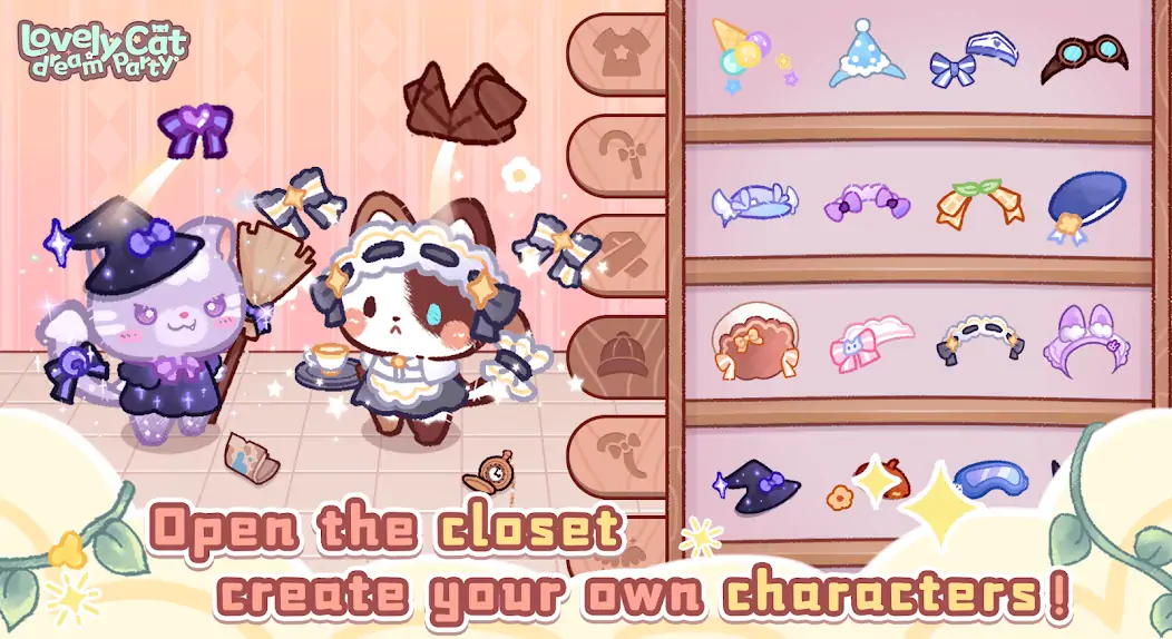 Download Lovely cat dream party [MOD, Unlimited money/gems] + Hack [MOD, Menu] for Android