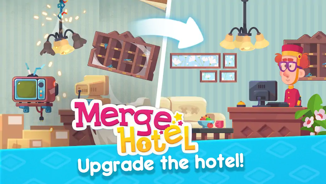 Download Merge Hotel: Family Empire [MOD, Unlimited coins] + Hack [MOD, Menu] for Android