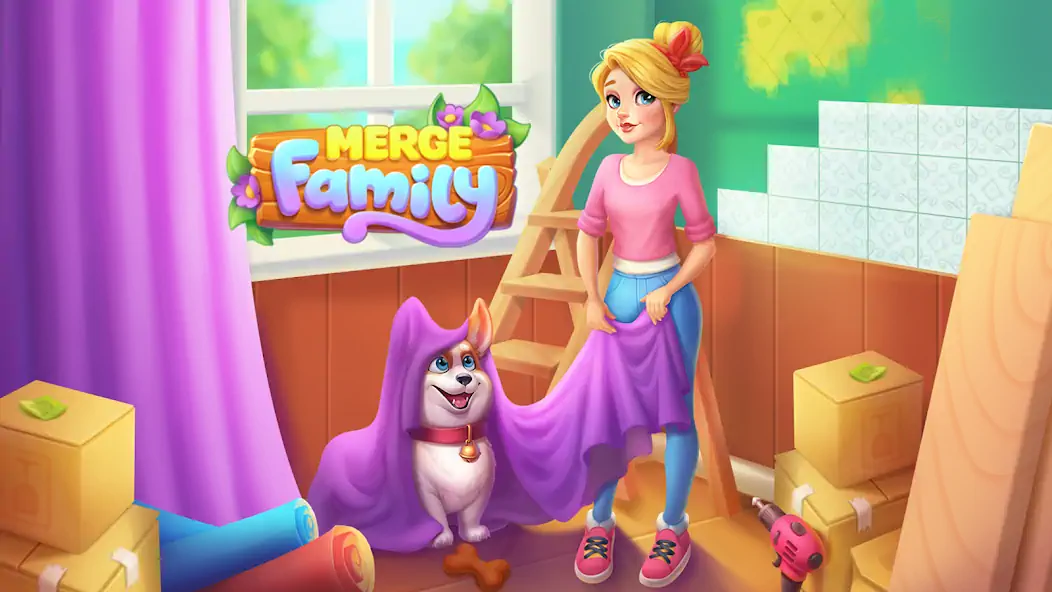 Download Merge Family: House merge game [MOD, Unlimited money/gems] + Hack [MOD, Menu] for Android
