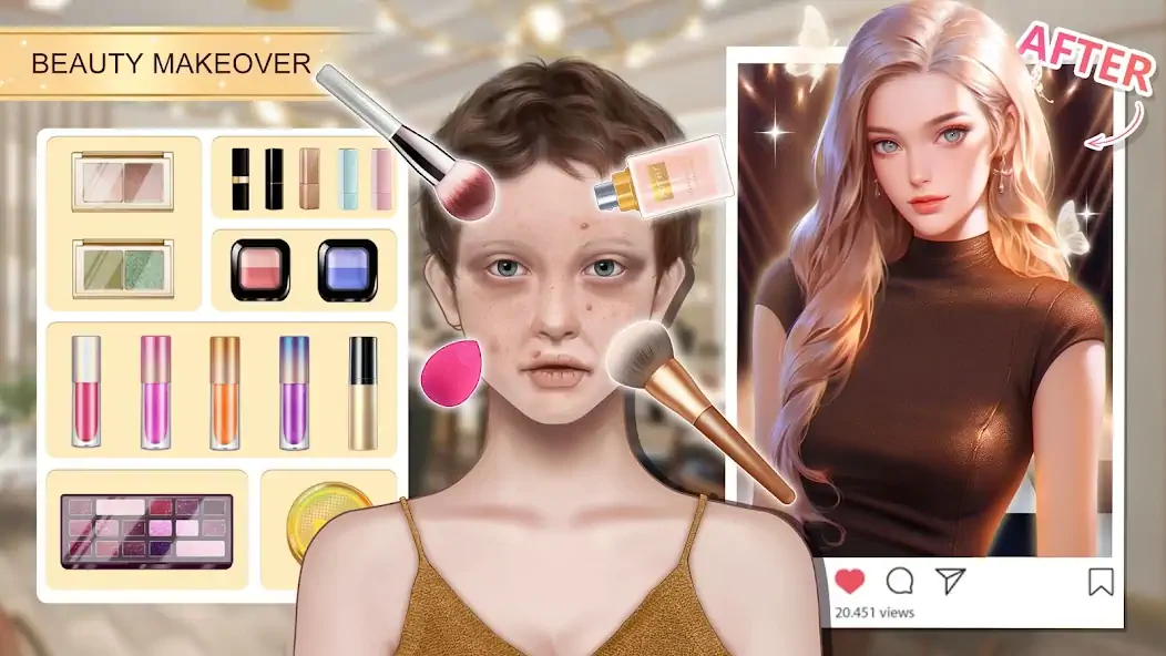 Download Beauty Makeover - Makeup Games [MOD, Unlimited money/gems] + Hack [MOD, Menu] for Android