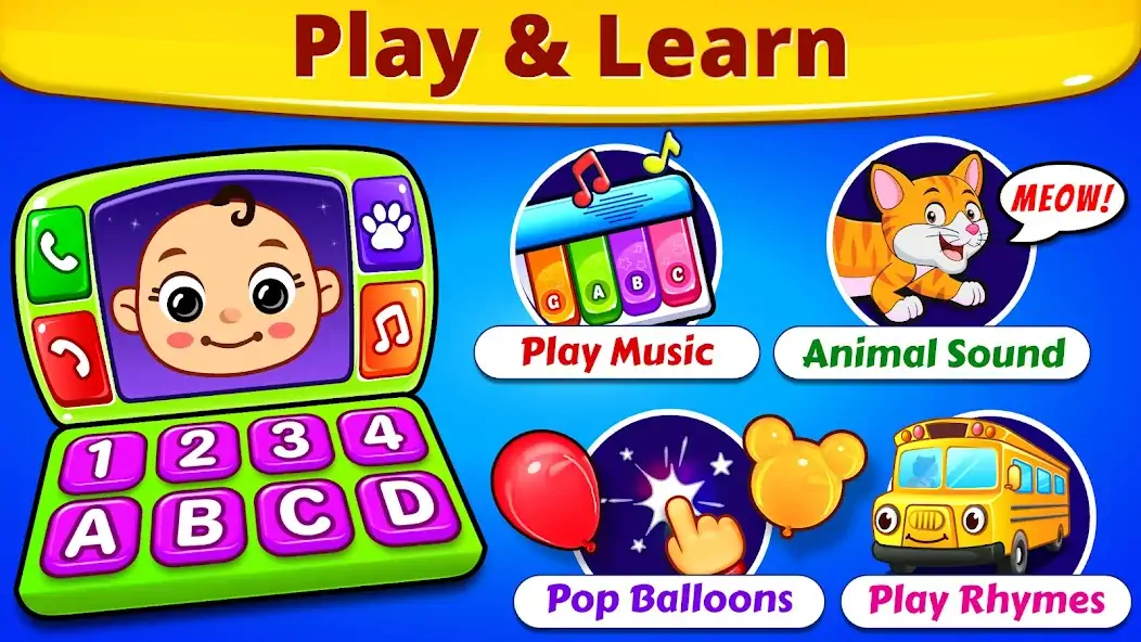 Download Baby Games: Piano & Baby Phone [MOD, Unlimited coins] + Hack [MOD, Menu] for Android