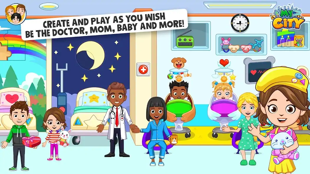 Download My City : Hospital [MOD, Unlimited money/gems] + Hack [MOD, Menu] for Android