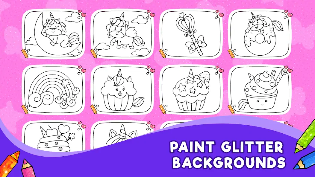 Download Unicorn Glitter Coloring Book [MOD, Unlimited money/coins] + Hack [MOD, Menu] for Android