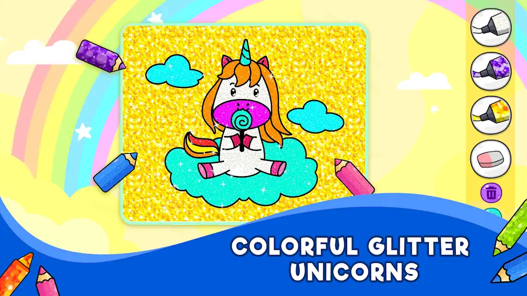 Download Unicorn Glitter Coloring Book [MOD, Unlimited money/coins] + Hack [MOD, Menu] for Android