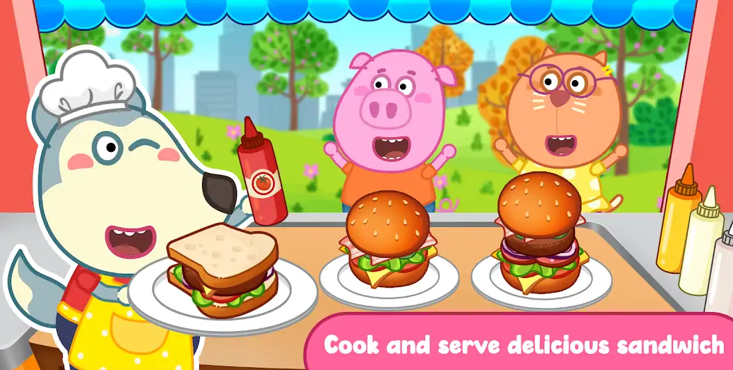 Download Wolfoo Cooking Game - Sandwich [MOD, Unlimited money] + Hack [MOD, Menu] for Android