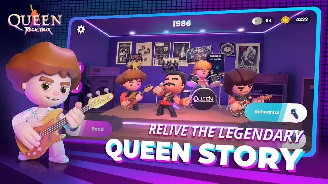 Download Queen: Rock Tour - The Officia [MOD, Unlimited money/gems] + Hack [MOD, Menu] for Android