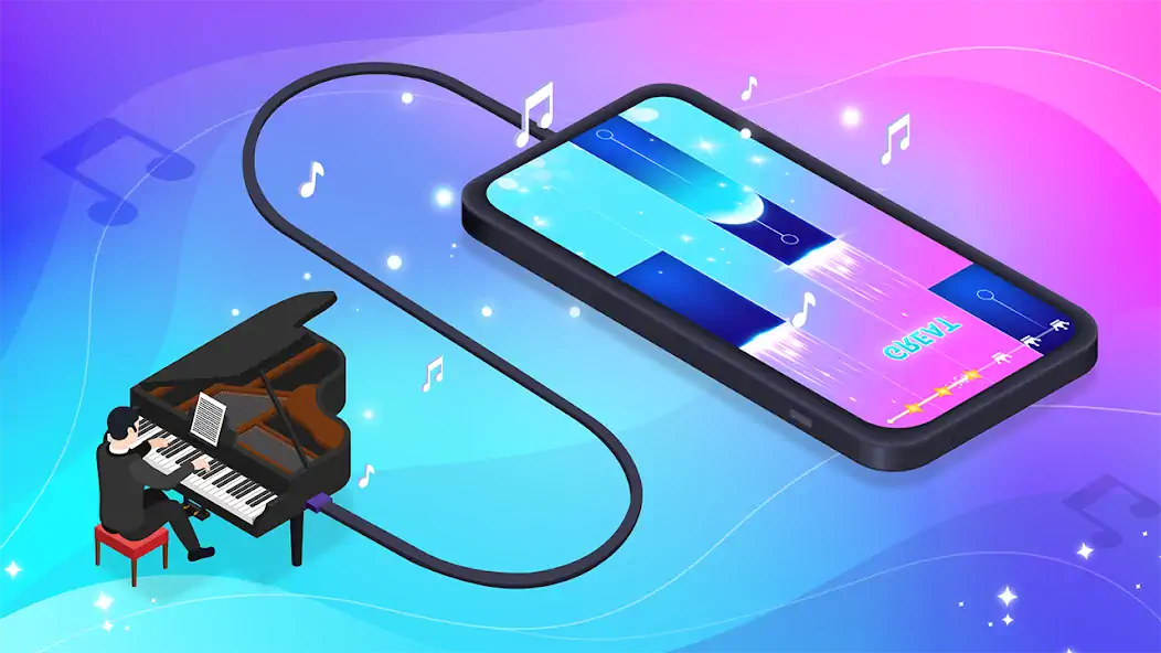 Download Magic Music Tiles -Piano music [MOD, Unlimited coins] + Hack [MOD, Menu] for Android