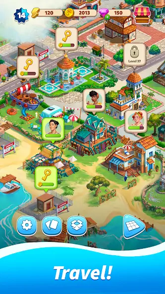 Download Travel Town - Merge Adventure [MOD, Unlimited money/coins] + Hack [MOD, Menu] for Android
