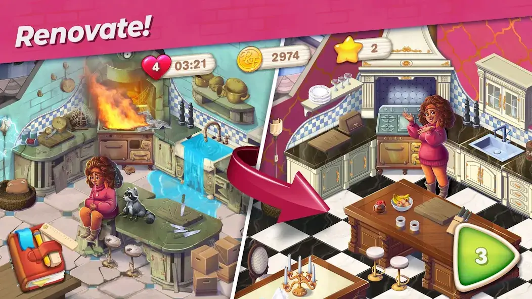 Download Penny & Flo: Home Renovation [MOD, Unlimited coins] + Hack [MOD, Menu] for Android