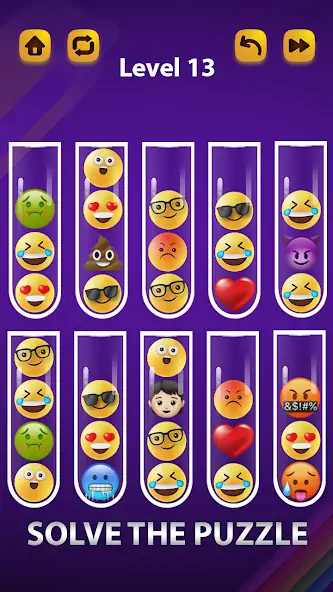 Download Emoji Sort Puzzle Master Game [MOD, Unlimited money/coins] + Hack [MOD, Menu] for Android