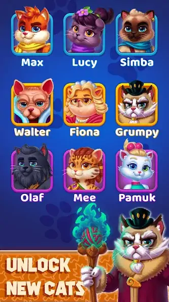 Download Cat Heroes - Match 3 Puzzle [MOD, Unlimited money/gems] + Hack [MOD, Menu] for Android