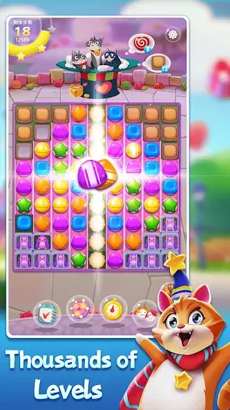 Download Candy Cat: Match 3 candy games [MOD, Unlimited coins] + Hack [MOD, Menu] for Android