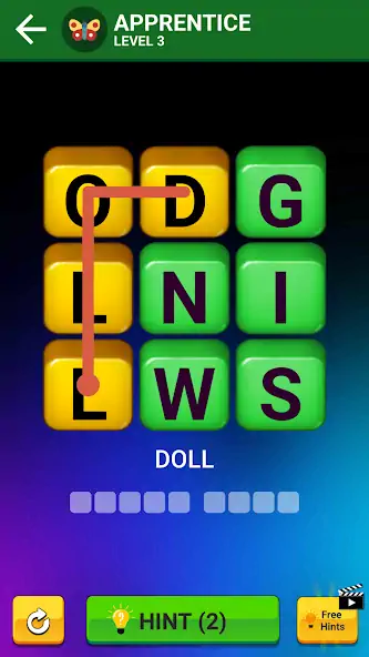 Download Word Glide - Word Brain Puzzle [MOD, Unlimited coins] + Hack [MOD, Menu] for Android