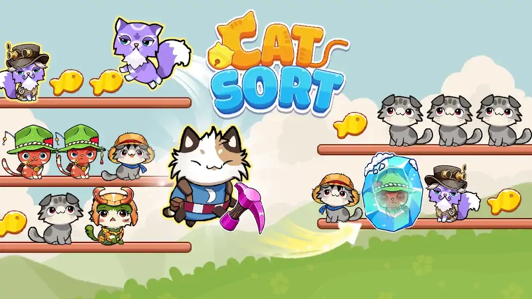 Download Cat Sort Color Puzzle Game [MOD, Unlimited money] + Hack [MOD, Menu] for Android