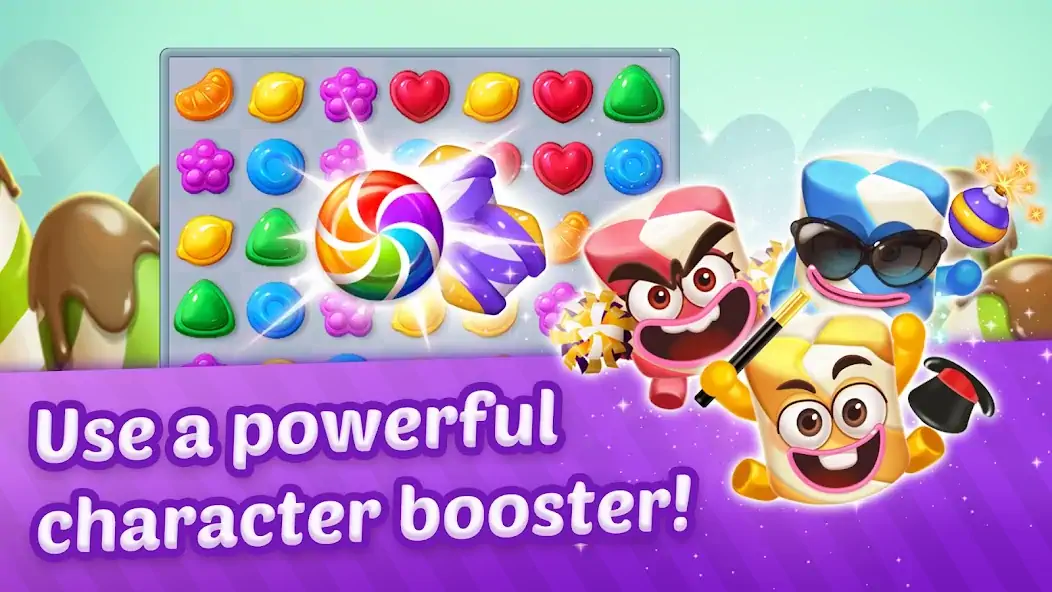 Download Lollipop Sweet Heroes Match3 [MOD, Unlimited money/gems] + Hack [MOD, Menu] for Android