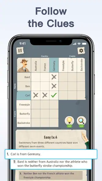 Download Logic Clue Game [MOD, Unlimited coins] + Hack [MOD, Menu] for Android