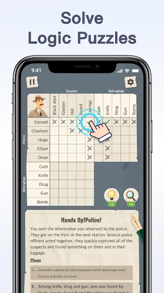 Download Logic Clue Game [MOD, Unlimited coins] + Hack [MOD, Menu] for Android