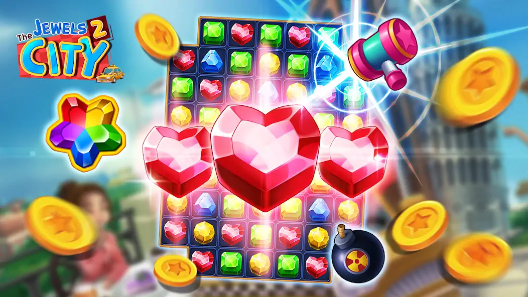 Download The Jewels City 2: Match 3 [MOD, Unlimited money/gems] + Hack [MOD, Menu] for Android