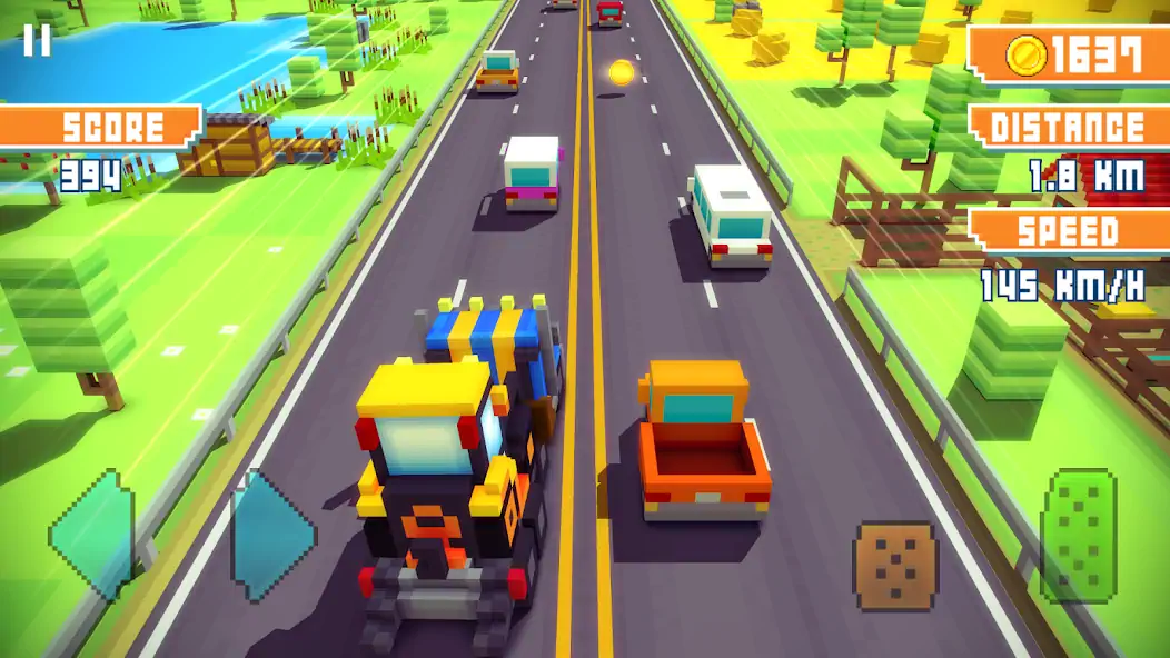 Download Blocky Highway: Traffic Racing [MOD, Unlimited money/coins] + Hack [MOD, Menu] for Android