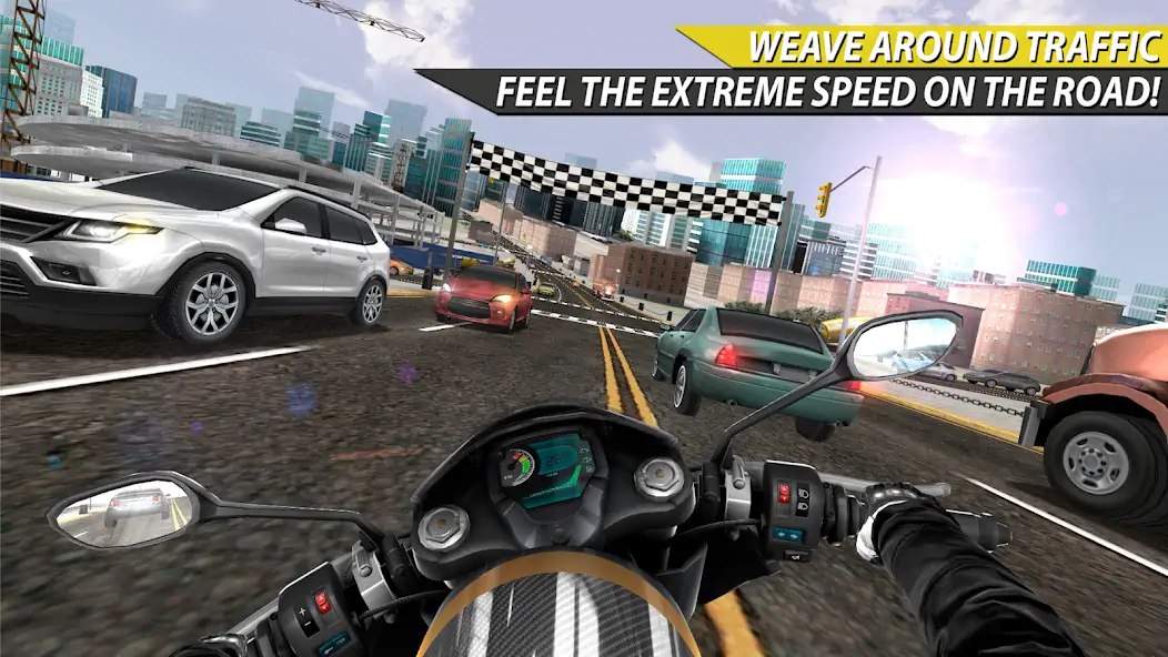 Download Moto Rider In Traffic [MOD, Unlimited coins] + Hack [MOD, Menu] for Android