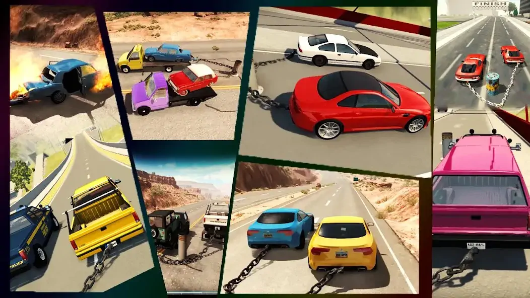 Download Chained Cars Against Ramp 3D [MOD, Unlimited coins] + Hack [MOD, Menu] for Android
